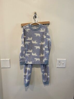 Hanna Andersson kids 130 or US 8 pajama set polar bear organic long Johns